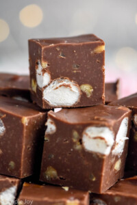 Close up photo of Rocky Road Fudge pieces