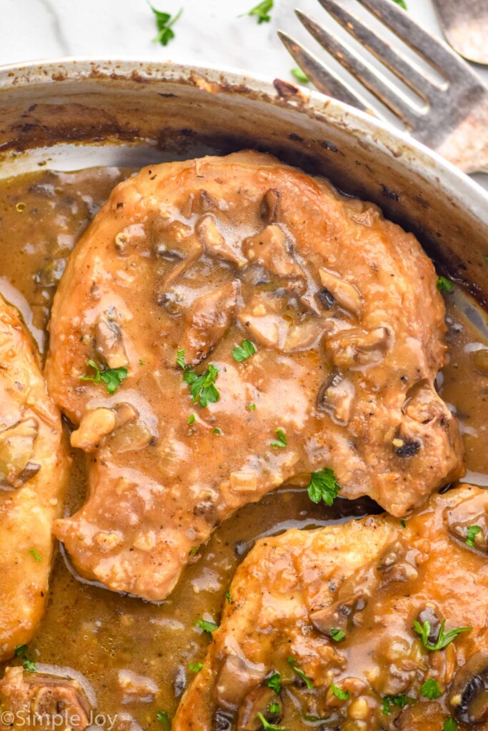 close up photo of Smothered Pork Chops