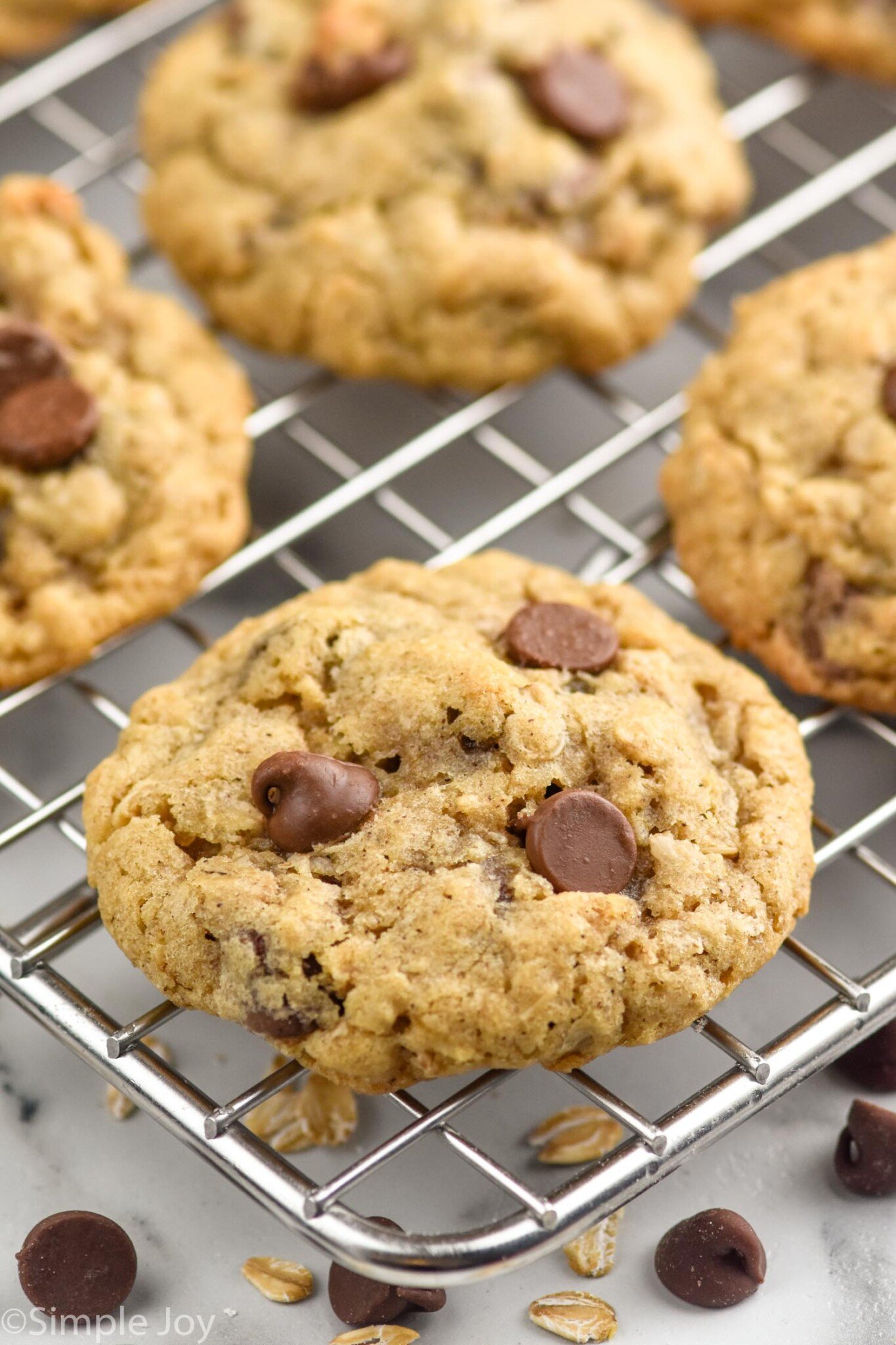 Chewy Oatmeal Chocolate Chip Cookies - Simple Joy