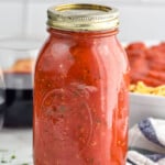 Jar of Spaghetti Sauce on counter