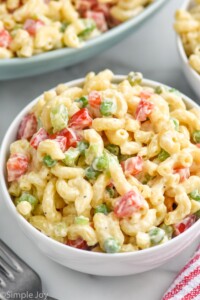 bowl of Macaroni Salad with fork sitting in front