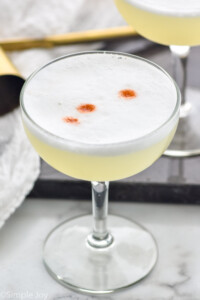 coupe glass of Pisco Sour cocktail