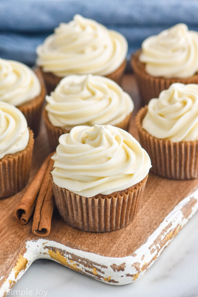 Zucchini Cupcakes topped with cream cheese frosting