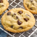 Chocolate Chip Cookies on a wire cooling rack