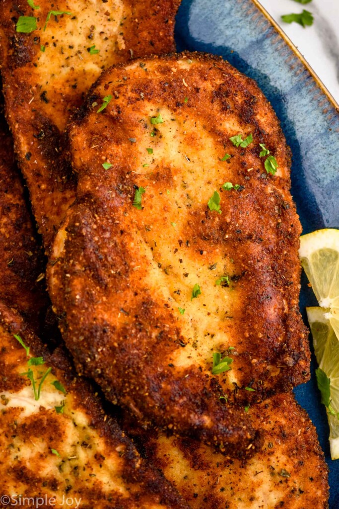 close up of crispy Chicken Cutlets