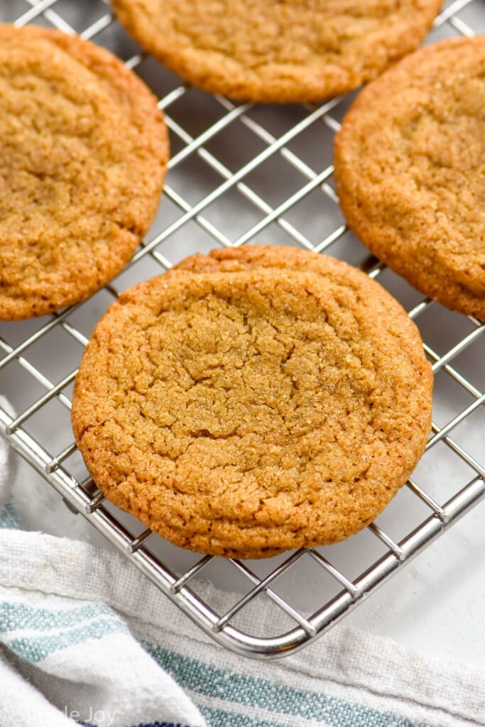 Brown Sugar Cookies on a wire cooling rack