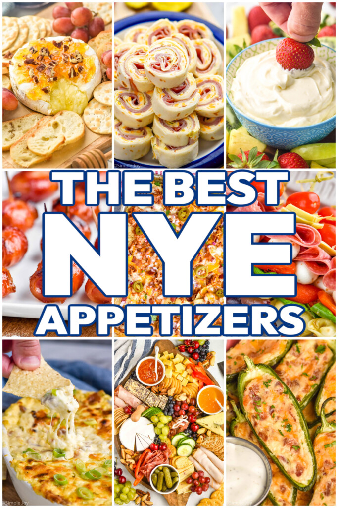 graphic of appetizers that says: "the best NYE appetizers"