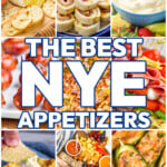 graphic of appetizers that says: "the best NYE appetizers"