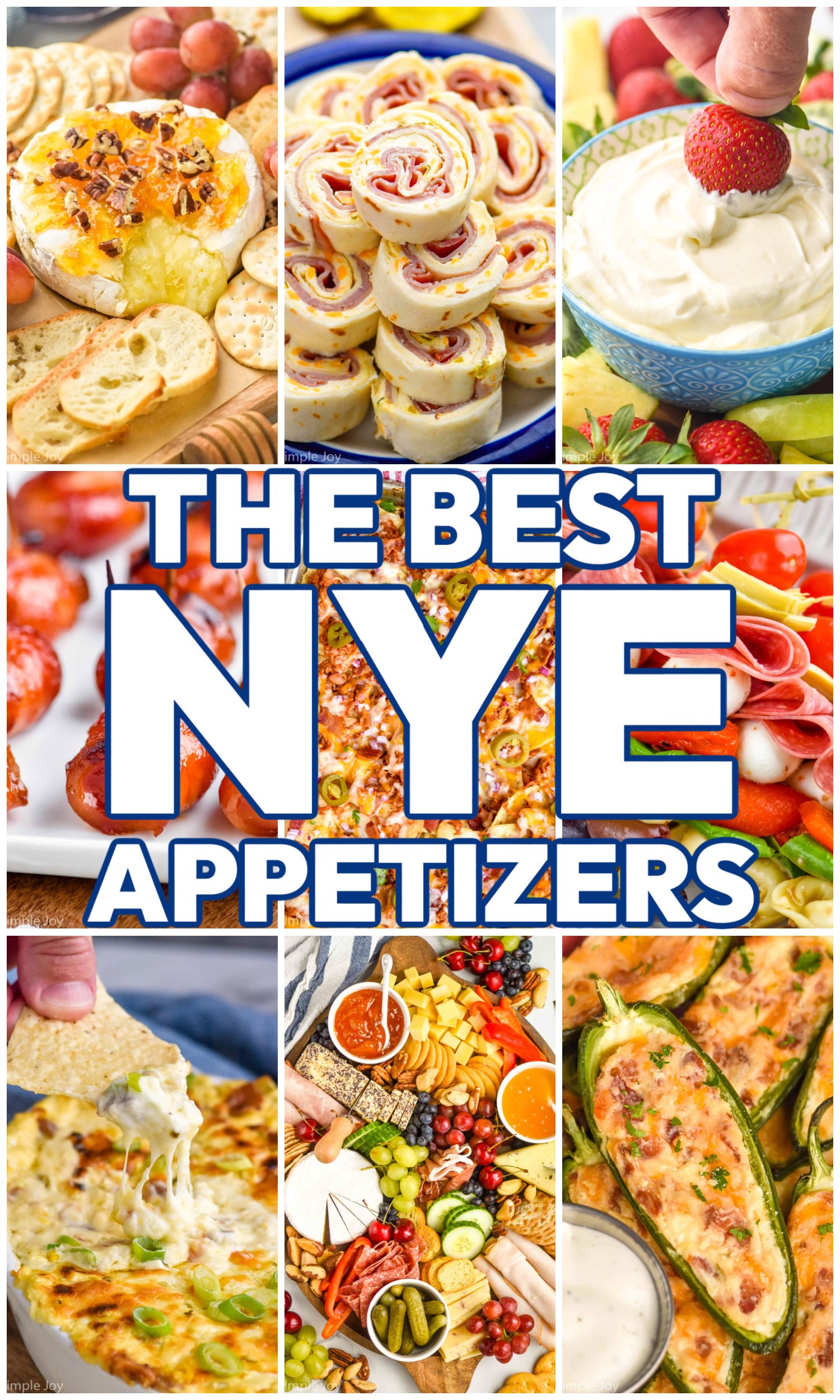 graphic of appetizers that says: "the best NYE appetizers"