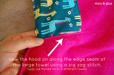 A FREE Hooded Towel pattern that fits babies to big kids!  via www.wineandglue.com