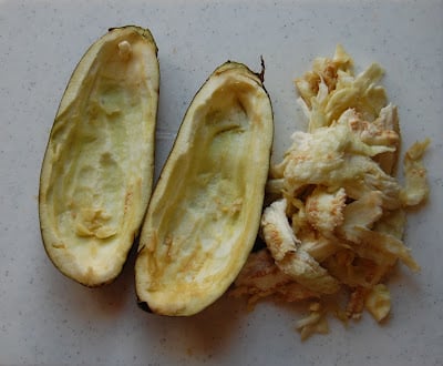 eggplant cooked with insides scraped out