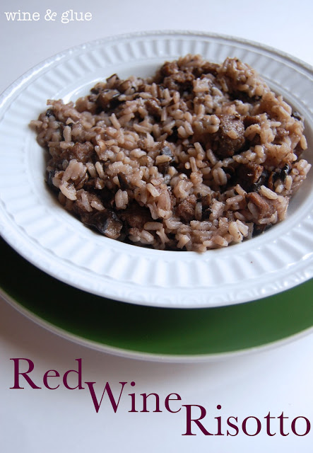 red wine mushroom sausage risotto