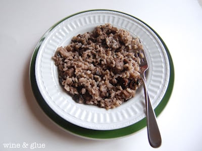 mushroom sausage risotto